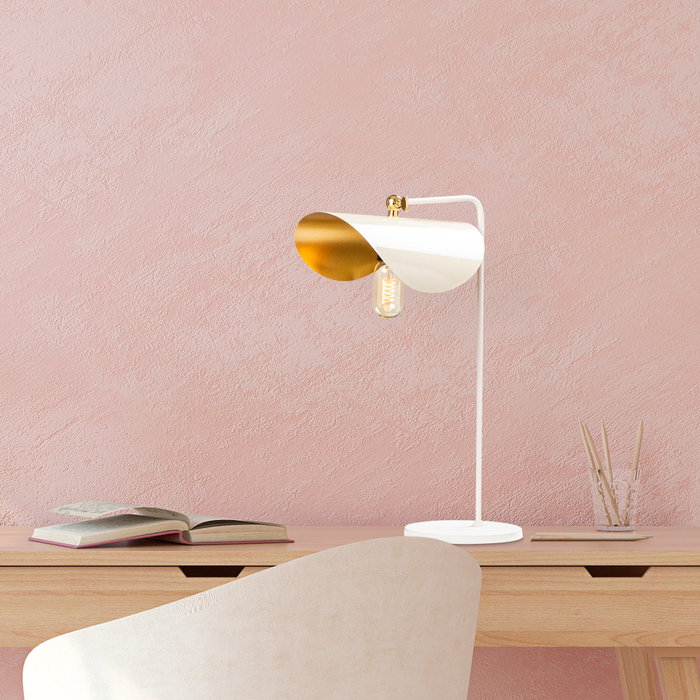 Opviq Sivani - MR - 844 Lámpara de Mesa Blanco y Dorado